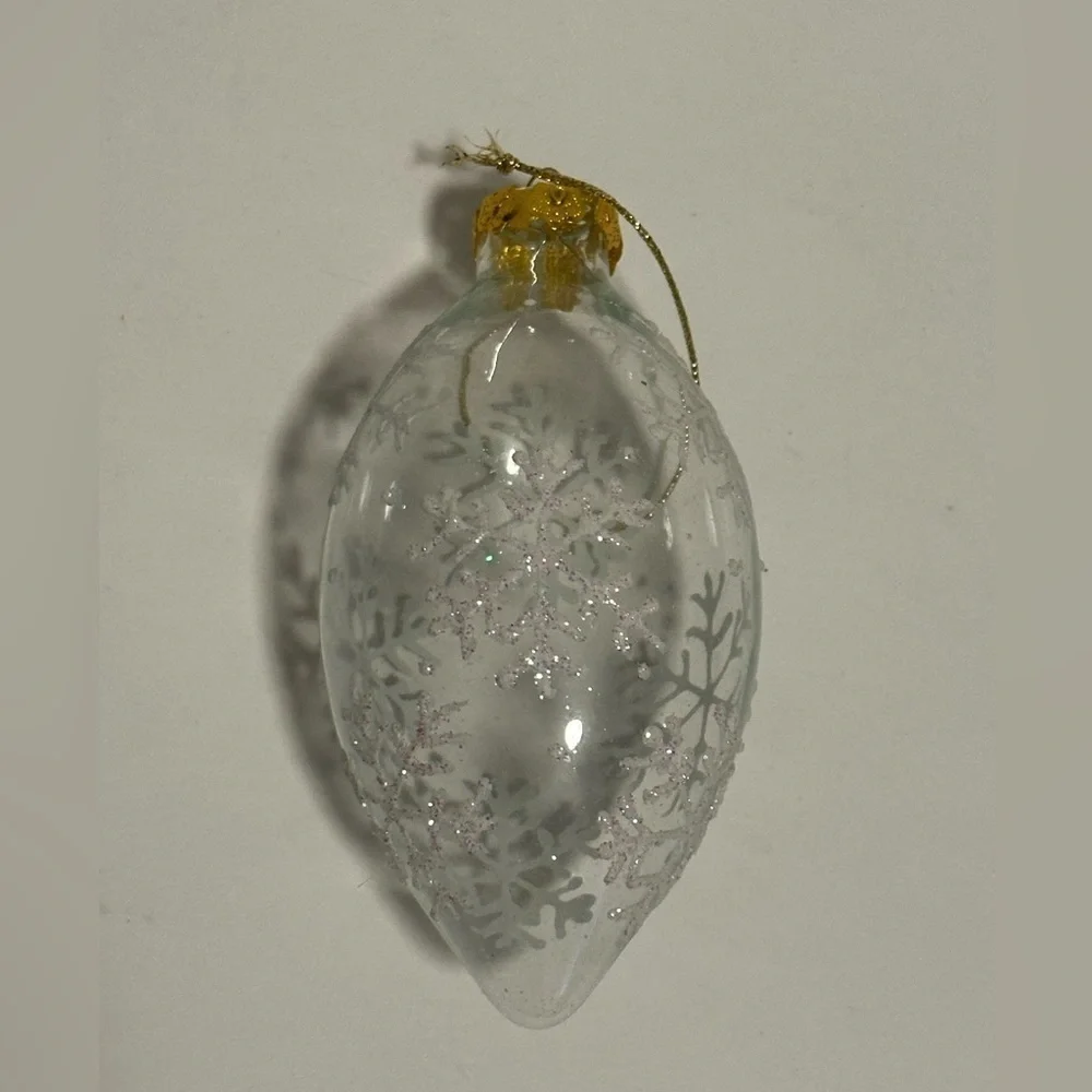 Vintage Glass Ornaments with Snowflake Design